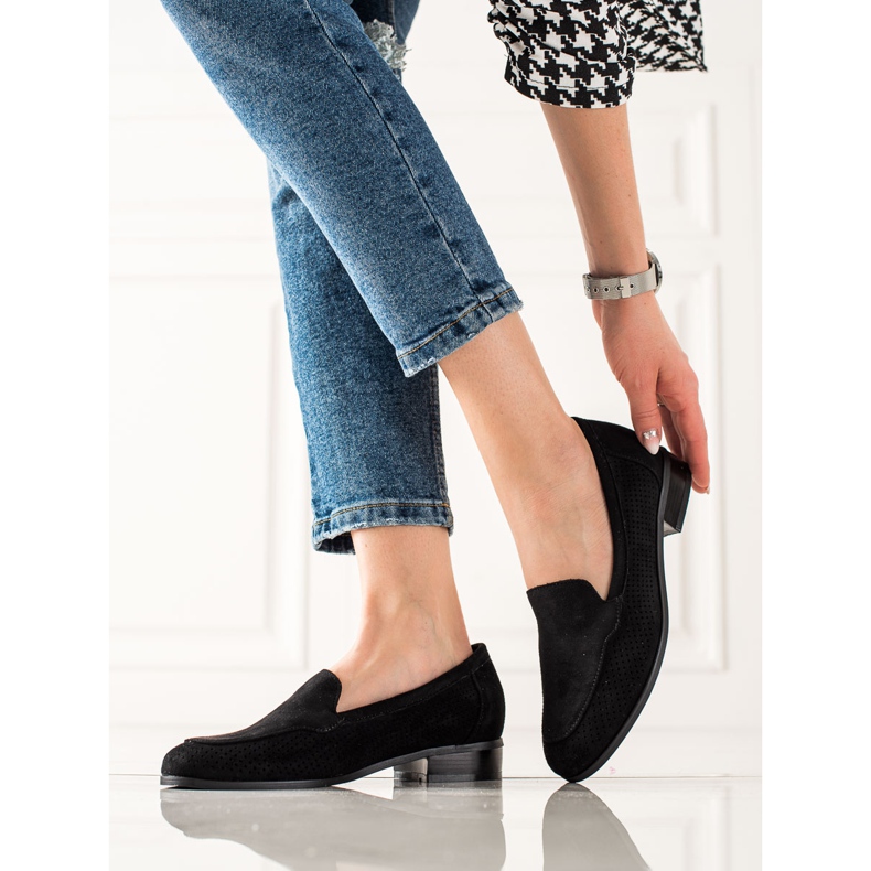 Vinceza Ažur cipele od antilopa crno 1