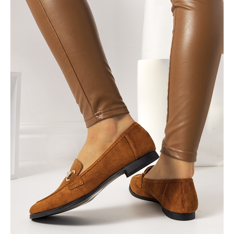 Tracy smeđe mokasinke na ravnu petu smeđa žuta boja 2