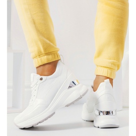 Bijele Cleveland tenisice na klin bijela 1