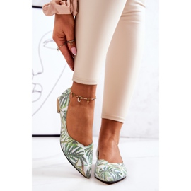 Ženske balerine Laura Messi Leather Green 2193 raznobojna zelena 2