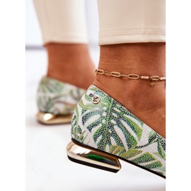 Ženske balerine Laura Messi Leather Green 2193 raznobojna zelena 1