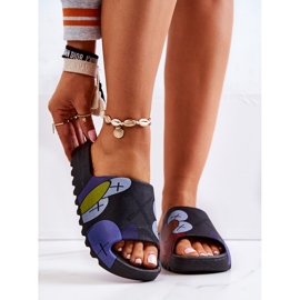 PS1 Gumene papuče s printom Black Monsters crno mornarsko plava 2