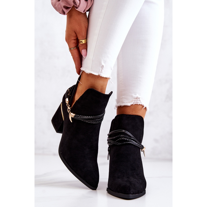 PS1 Inessa crne antilop kaubojske čizme s prugama crna 2