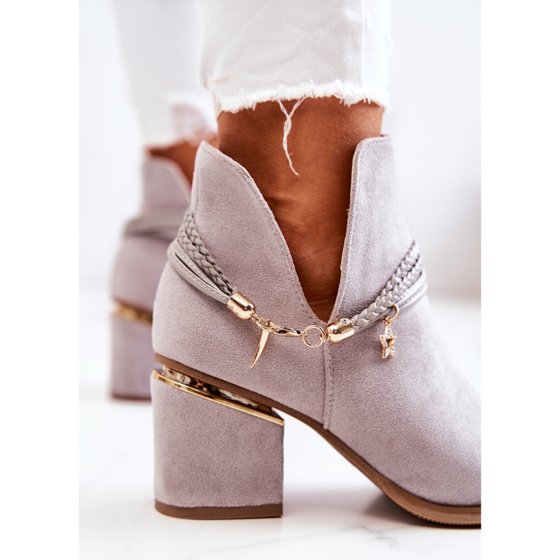 PS1 Inessa sive antilop kaubojske čizme s prugama siva 1