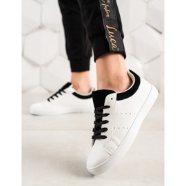 TRENDI Bijele sportske cipele s eko kožom bijela crno 1