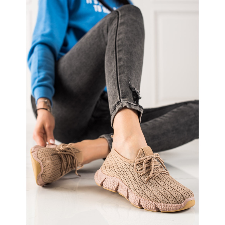 TRENDI Smeđe sportske cipele bež 1