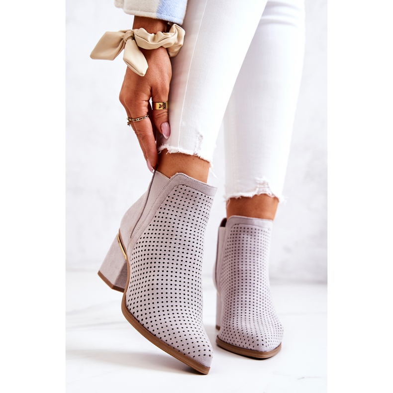 PS1 Suede ažur kaubojske čizme sive Helloni siva 2