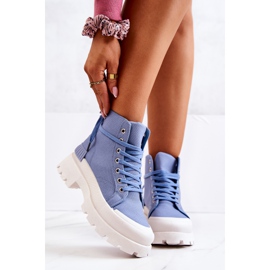 PS1 Faithfull plave vezane čizme plava 2