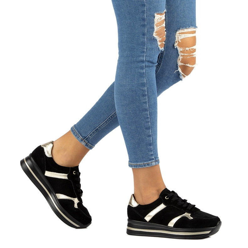 Kožne antilop tenisice Filippo DP2004 / 21 crne crna 5