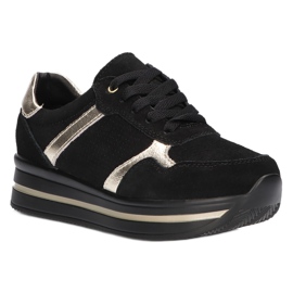 Kožne antilop tenisice Filippo DP2004 / 21 crne crna 2