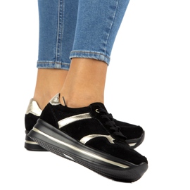 Kožne antilop tenisice Filippo DP2004 / 21 crne crna 4