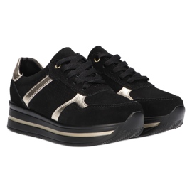 Kožne antilop tenisice Filippo DP2004 / 21 crne crno 3