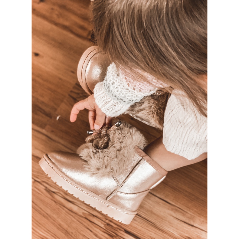 Dječje čizme za snijeg s krznom Pink Gold Aurora ružičasta zlatni 6