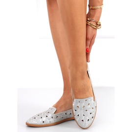 Ragna Srebrne ažurne balerinke siva 1