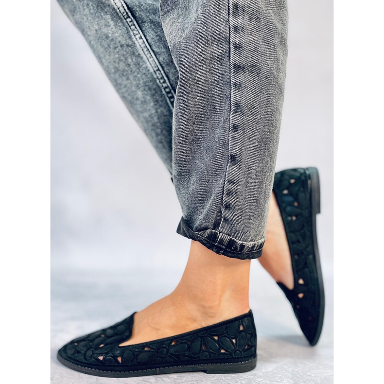 Ragna Crne ažurne balerinke crno 2