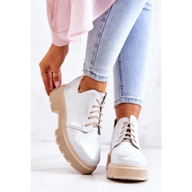 Brogues na masivnom potplatu Nicole bijelo-srebrni 2701 bijela srebro 2