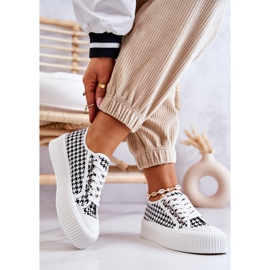 FB2 Niske tenisice na platformi crno-bijele Mischa bijela 2