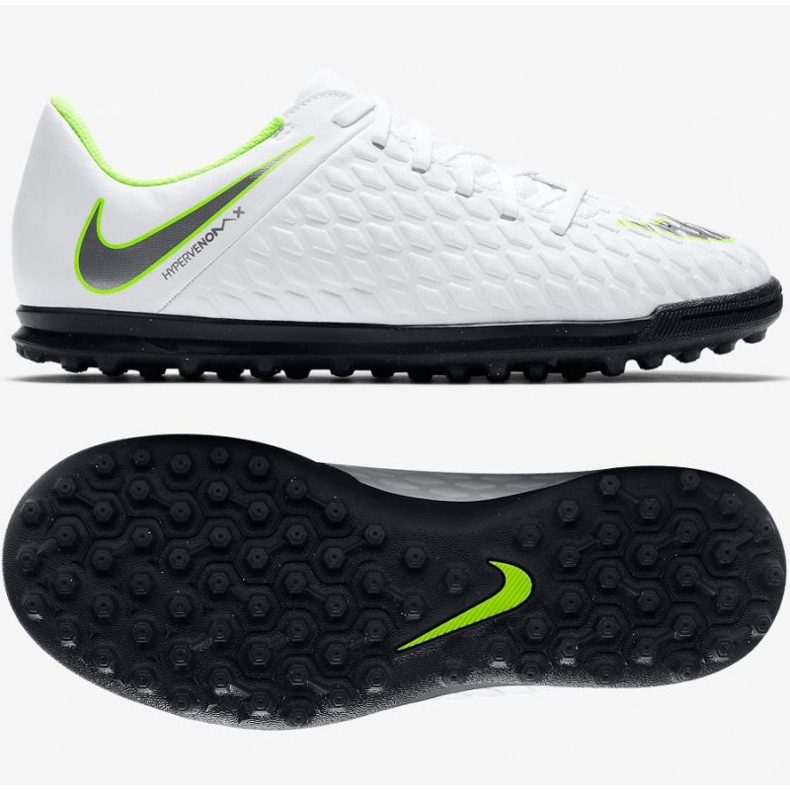 Nike nogometne cipele Hypervenom Phantomx 3 Club Tf Jr AJ3790-107 raznobojna bijela 1