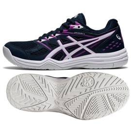 Asics Upcourt 4 W 1072A055 401 odbojkaške cipele crna tamnoplava 1