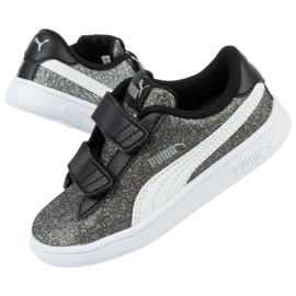 Puma Smash V2 Glitz Glam Jr 367380 04 crno srebro 1