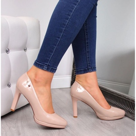 Pumpe lakirane na platformi Sergio Leone W SK53C bijela ružičasta 2