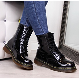 Kožne lakirane čizme Filippo W PAW78 izolirane crno 2