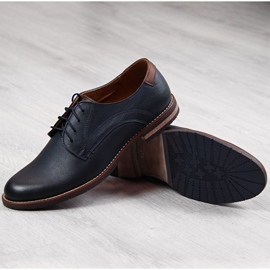 Kožne cipele Gregor M 1836 tamnoplave mornarsko plava 1