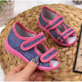 Kućne papuče Nazo TEX4B, mornarsko plave i roze ružičasta 1