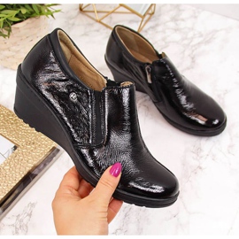 Lakirane kožne cipele Helios W 389 crne crno 1