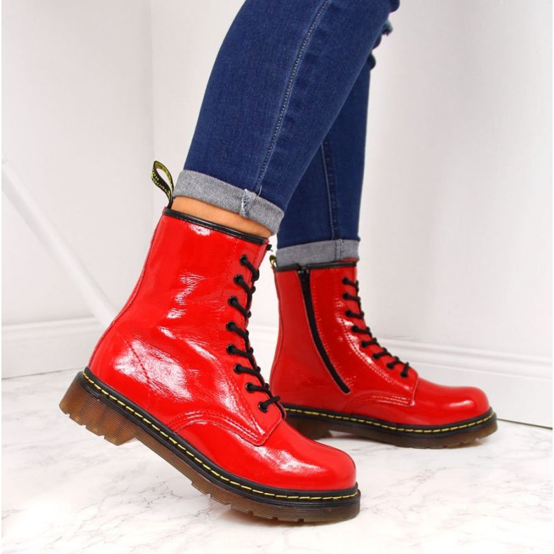 Tople čipkane kožne čizme Filippo W PAW77D crvene crvena 2