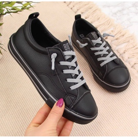 Niske tenisice od eko kože Big Star Jr HH374038 crne bijela crno 1