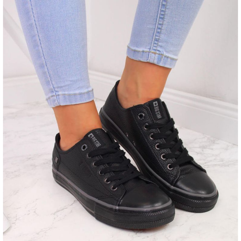 Niske tenisice s eko kožom Big Star II274002 W crne crna 2