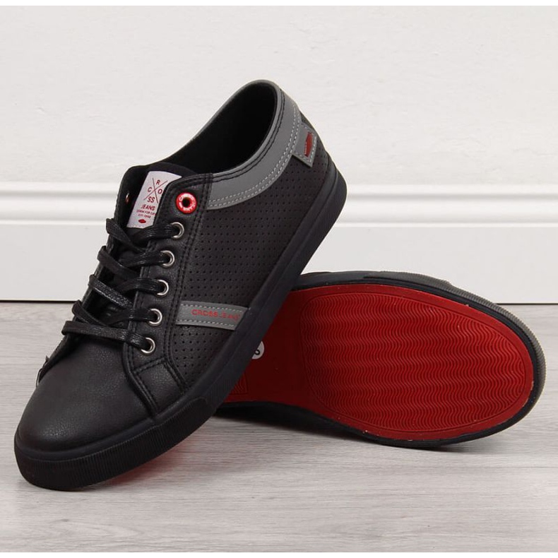 Niske tenisice od eko kože Cross Jeans M II1R4004C crne crna 1