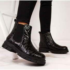 Kožne izolirane čizme Rieker W Z9152-00 crne bijela crna 2