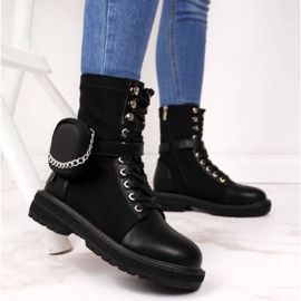 Kožne čizme s džepom Goe W II2N4024 crne crna 2