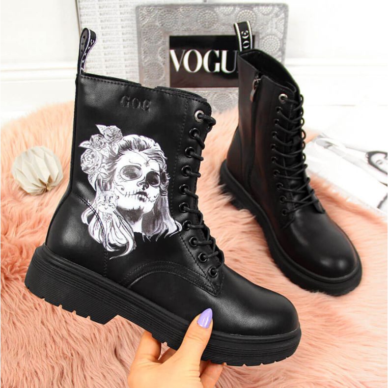 Kožne čizme Goe W II2N4046 crne crno 1