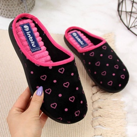 Kućne papuče W Inblu ARC5 crne crna ružičasta 1