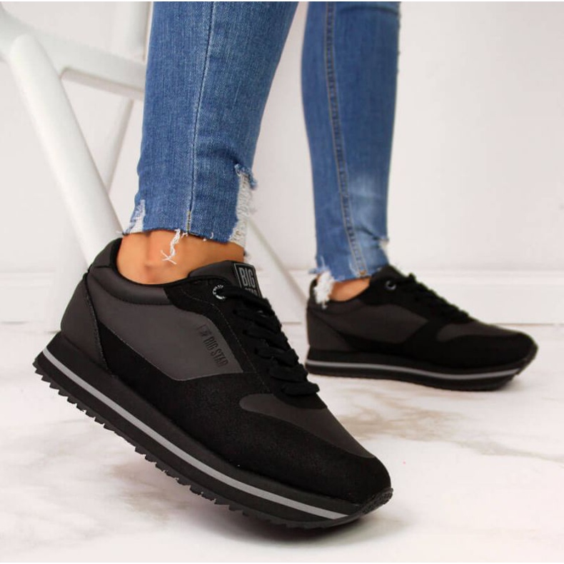 Crne sportske cipele na platformi Big Star W II274217 crno 2