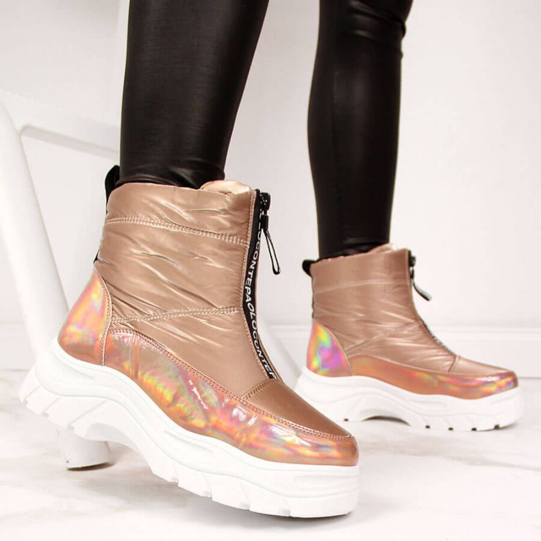 Čizme za snijeg na holo platformi Vinceza W JAN46C zlatne boje zlatna 2