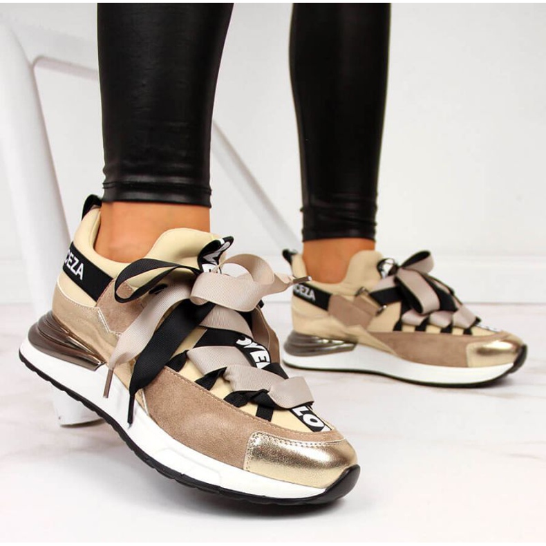 Tenisice s natpisima Vinceza W JAN49A bež 2