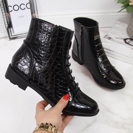 Čizme s ukrasom od zmijske kože Filippo W PAW288A crne bijela crna 1