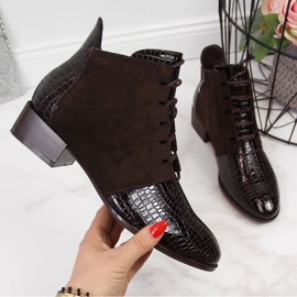 Zmijske kožne čizme Potocki W WOL33B smeđe smeđa 1