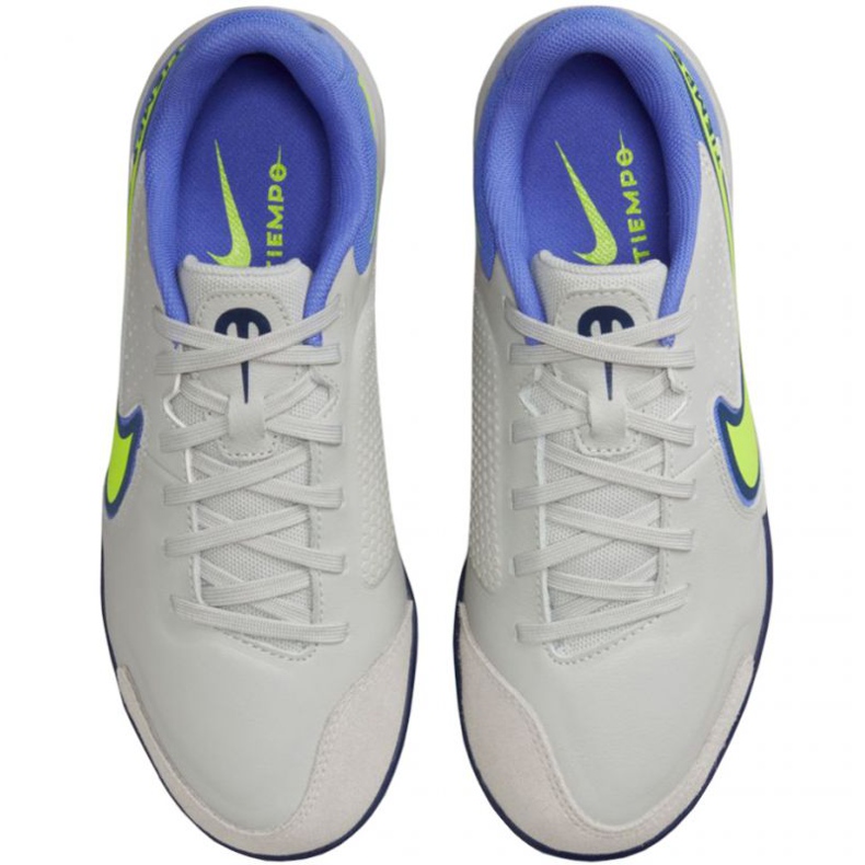 Nogometne cipele Nike Tiempo Legend 9 Academy Ic Jr DA1329 075 zelena, plava, siva / srebrna nijanse sive 1