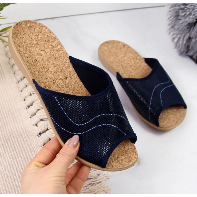 Kućne papuče od pluta Befado W BEF17F tamnoplave tamnoplava 1