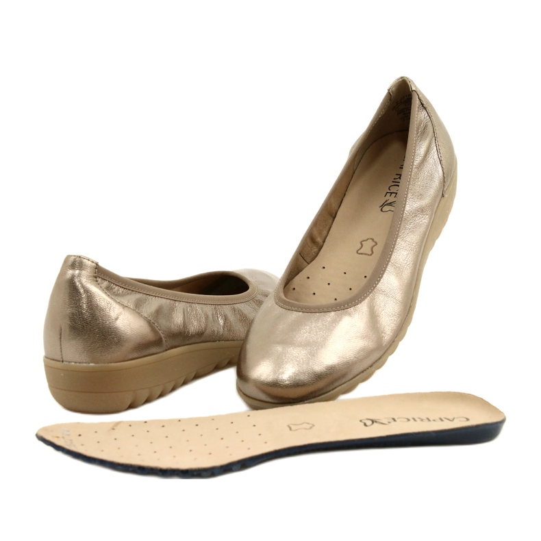 Caprice Ballerina Taupe Metallic 9-22161-28 bež višebojan zlatni 11