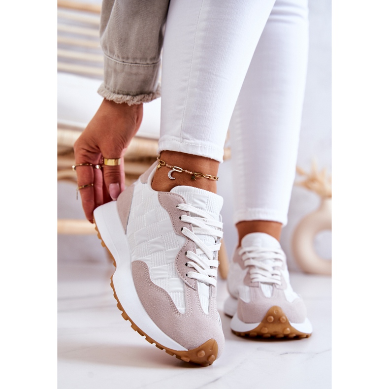 FJ1 Klasične sportske cipele, zavezane bijele i bež Patrice bijela 1