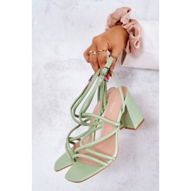 FJ1 Klasične zelene sandale na petu Lucetta zelena 1