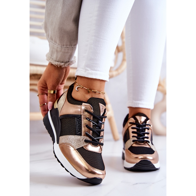 Vinceza Sportske cipele Tenisice crno-zlatne Sharon zlatna 2