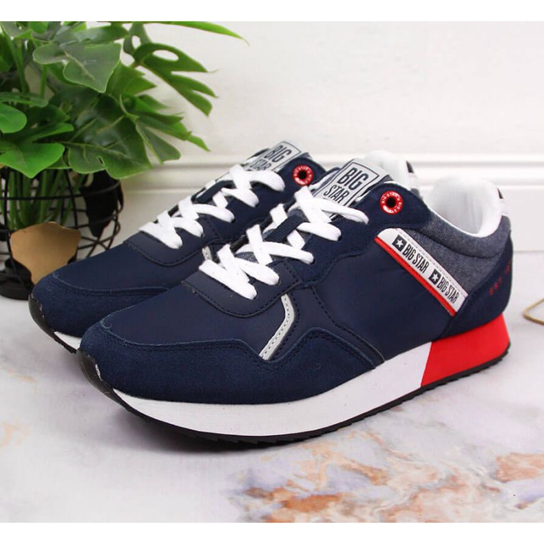 Kožne sportske cipele Big Star W JJ274285 tamnoplave tamnoplava siva 2