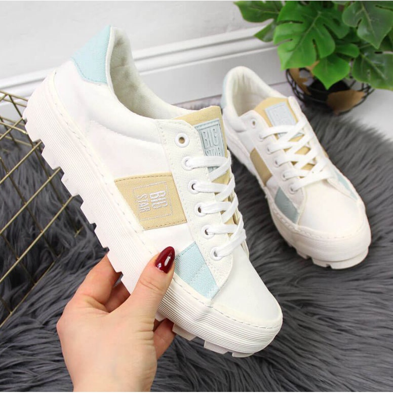 Tekstilne tenisice na platformi Big Star W JJ274480 bijele boje bijela 1